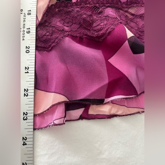 VTG Y2K petal pink lace ruffle flutter sleeve drop waist top size XL coquette - Picture 13 of 14